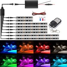 8 PCS Motorcycle LED Strip Lights Waterproof With Key Remote picture