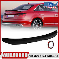 For 2016-2023 Audi A4 S4 (B9) Sedan H Style Rear Trunk Spoiler Wing Gloss Black picture