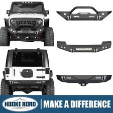 Hooke Road Front Rear Bumper w/Winch Plate For Jeep Wrangler JK 07-18 picture