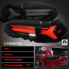 Black/Smoke Fits 2019-2023 Toyota RAV4 LED Sequential Signal Tail Brake Lights picture