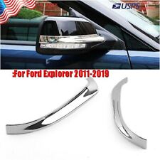 2pc Chrome Silver Exterior Side Mirror Rear View Cap ABS Trim For Ford Explorer picture