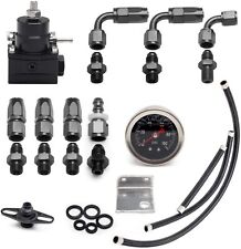 Universal Adjustable Fuel Pressure Regulator Kit 100psi Guage AN6 Fitting Black picture