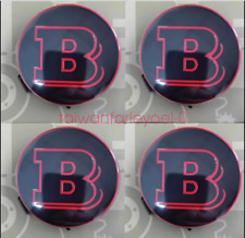 Mercedes Centre Caps 75mm Brabus Emblems Logo Alloy Wheel Badges Gloss RED Black picture