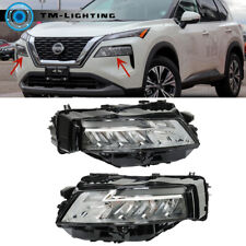 For 2021 2022 2023 Nissan Rogue Chrome LED Headlights Headlamps Pair Left+Right picture