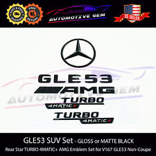 GLE53 AMG TURBO 4MATIC+ Rear Star Emblem Black Badge Set for Mercedes V167 SUV picture