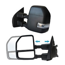 Towing Mirrors Power Turn Signal For 2017-2019 Ford F-250 Super Duty LH+RH Black picture