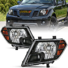 For 2009-2021 Nissan Frontier Truck Black Headlights Headlamps Left & Right Pair picture