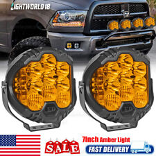 2x 7inch Car LED Work Light Pods Spot Flood Combo Fog Lamp Offroad Driving Amber picture