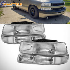 Pair Headlight Front Lamps For 1999-2002 Chevy Silverado 2000-2006 Suburban NEW picture