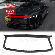 For Infiniti Q60 2017-2021 Carbon Fiber Front Grille Outline Trim Cover Overlay picture