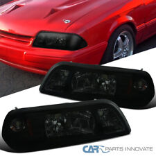 Fits 1987-1993 Ford Mustang Replacement Smoke 1PC Style Headlights Corner Lamps picture