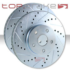 FRONT Performance Drilled Slotted Brake Rotors for Evolution EVO X TB31516 picture