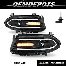 For 2015-2022 Dodge Charger Headlights LED DRL Halogen Left & Right Headlamp 2PC picture