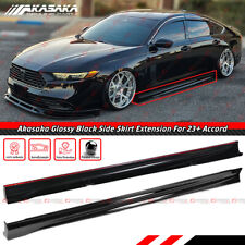 For 23-24 Honda Accord 11th Gen Akasaka Gloss Black Add On Side Skirt Extensions picture