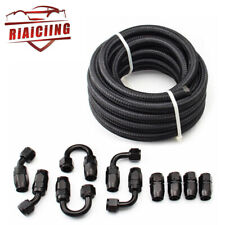 20FT AN6-6AN Nylon & Stainless Steel Braided Fuel Hose Oil Gas Air Line picture