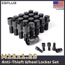 20PC M12x1.25 Black Wheel Lock Bolts Combo 28mm Shank Fit Chrysler Jeep Dodge picture