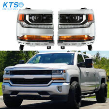 Headlights For 2016-2018 Chevy Silverado 1500 HID/Xenon w/ LED Right&Left Side picture