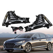 For Hyundai Sonata Left + Right Front Bumper Fog Lights LED DRL Lamps 2018-2019 picture
