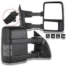 Pair Tow Mirrors Turn Signal Manual for 99-16 Ford F250 F350 Super Duty picture