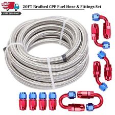 20ft Stainless Steel Nylon Braided 4/6/8/10AN CPE Fuel/Oil Hose Line Fittings picture