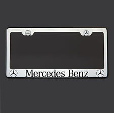 Polish Mirror 304 SS Black Letter Mercedes Benz Laser Etched License Plate Frame picture