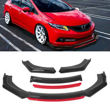 For Honda Civic Sedan Coupe Front Bumper Lip Splitter Chin Spoiler Black+Red picture