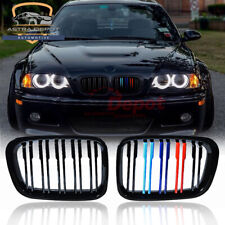 Glossy Black Front Kidney Grille Grill for 98-01 BMW E46 3 Series M-Color 4 Door picture