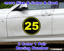 2x 2Color Custom Racing Number Circle Decal Auto Car Race Sport Sticker  picture