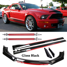 Glossy Black Strut Rod Front Bumper Lip Spoiler Splitter For Ford Mustang H picture