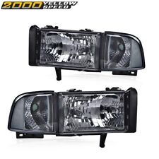 Chrome Housing Clear Corner Headlight 2PC Fit For 94-02 Dodge Ram 1500 2500 3500 picture