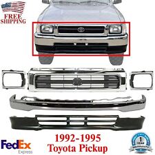 Front Bumper + Grille + Valance + Headlight Bezels For 1992-95 Toyota Pickup 4WD picture