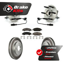 Front Hub Bearing Coated Brake Rotor & Pad Kit For 2007-2007 Chevrolet Tahoe 4WD picture
