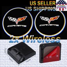 2pcs Wireless Ghost Shadow Logo LED Light Courtesy Door Step Chevy CORVETTE C6 picture