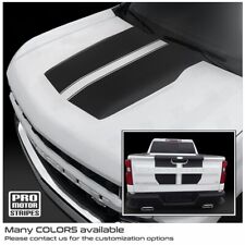 Chevrolet Silverado 2019-2023 Hood and Tailgate Stripes Decals (Choose Color) picture