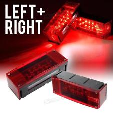 Left+Right LED Waterproof Red Trailer Boat Rectangle Stud Stop Turn Tail Lights picture