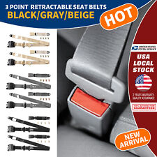 2set Retractable 3 Point Safety Seat Belt Straps Auto Vehicle Adjustable Kit USA picture