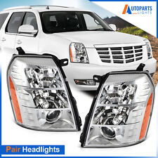 For 2007-2014 Cadillac Escalade HID/Xenon Chrome Projector Headlights Left Right picture