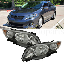 Headlights Pair Fits For 2009 2010 Toyota Corolla S XRS Black Housing Headlamps picture