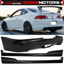 Fits 02-04 Acura RSX Mugen Style Rear Bumper Lip Spoiler + Pair Side Skirt PU picture