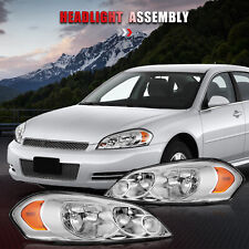 Headlights Assembly For 2006-2013 Chevy Impala Chrome Headlamps Front Left+Right picture