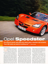 2001 Opel Speedster Original Car Review Print Article J463 picture