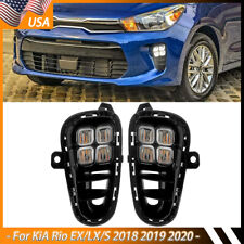 Pair For Kia Rio EX/LX/S 2018 2019 2020 4 Eyes LED Front Fog Light DRL Lamp USA picture