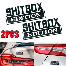 2X 3D SHITBOX EDITION Emblem Decal Badge Stickers Fits for car Black+White New picture