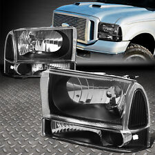 FOR 99-04 FORD F250 F350 SUPER DUTY BLACK HOUSING CLEAR CORNER HEADLIGHT LAMPS picture