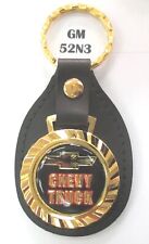 Black CHEVY TRUCK #52N3 Royal Classic Gold Tone Leather Key Ring 1953 1954 1955 picture