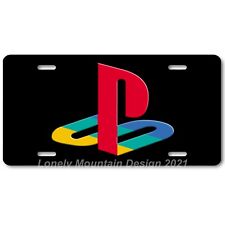 Sony Playstation Inspired Art on Black FLAT Aluminum Novelty License Tag Plate picture