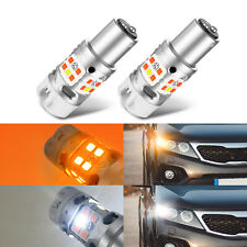 LASFIT 1157 LED Turn Signal Light Bulbs Switchback Amber White Anti Hyper Flash picture
