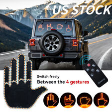 LED Middle Finger Light Middle Finger Gesture Light w/ Remote Car Signs-Light US picture