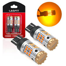 LASFIT 7443 7444 LED Bulbs Front Turn Signal Light Lamps Amber 3000K No Flicker picture