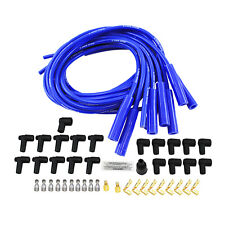 Spark Plug Wires Spiral Core 8.5mm Blue Straight Boots Universal Set V8 W/ Looms picture